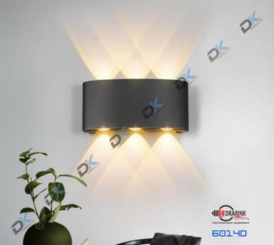 Đèn hắt tia 6014 nhựa (6 tia) Drarink vỏ đen