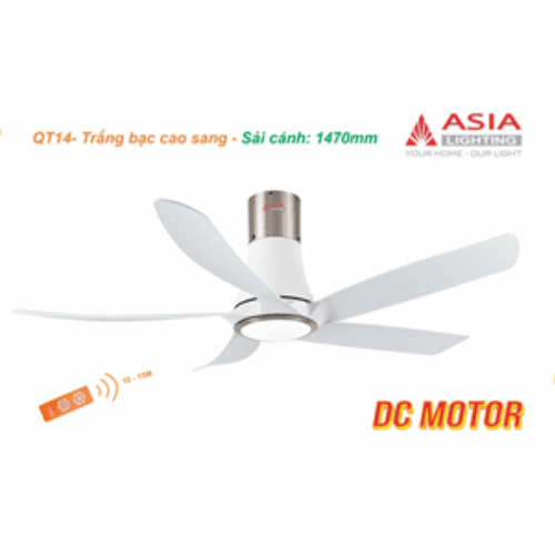 Quạt trần QT14 - bạc sang trọng trắng