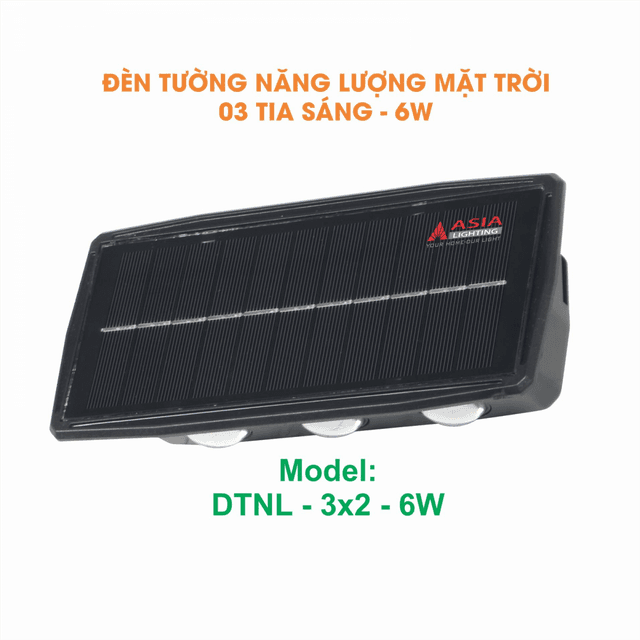 Đèn tường năng lượng mặt trời 3 tia sáng 6W