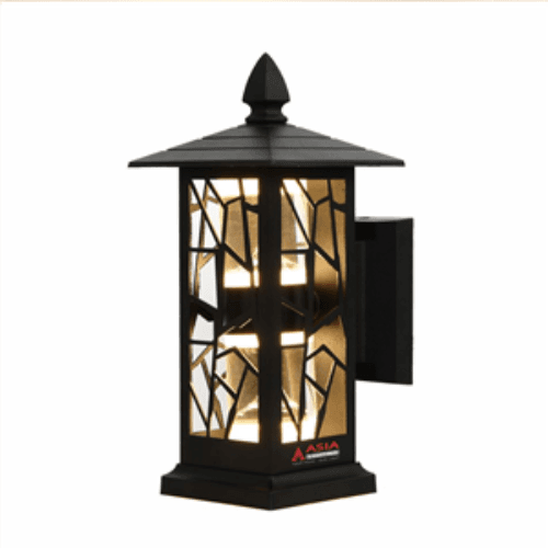 Đèn cột 2 đầu thân sơn đen - tháp eiffel - 3 màu