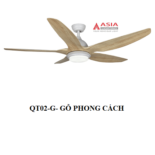 Quạt trần QT02 - g - gỗ phong cách