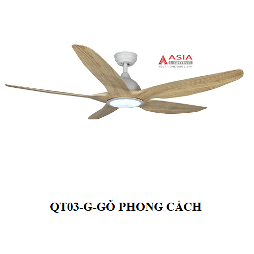 Quạt trần QT03 - g - gỗ phong cách