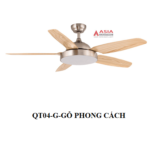 Quạt trần QT04 - g - gỗ phong cách