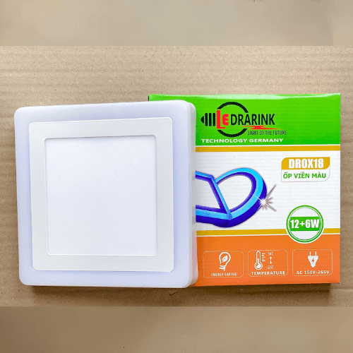 Ốp nổi vuông dương (12+6)w viền xanh