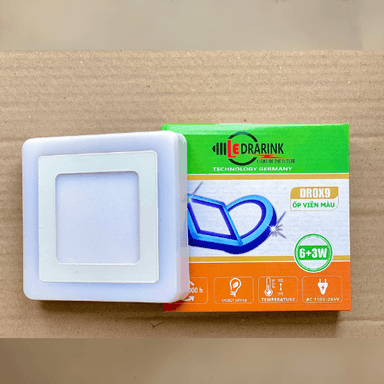 Ốp nổi vuông dương (6+3)w viền xanh