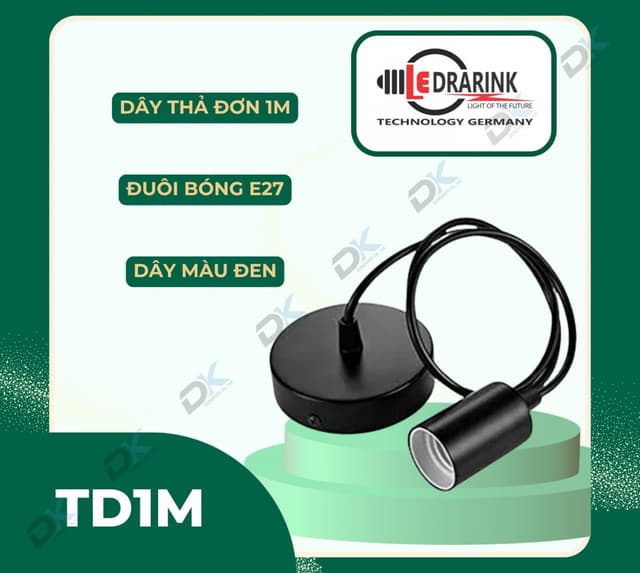 Dây đuôi thả 1M đen Drarink