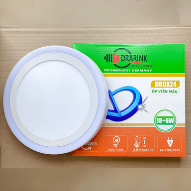 Ốp nổi tròn dương (18+6)w viền xanh