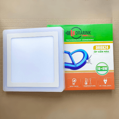 Ốp nổi vuông dương (18+6)w viền xanh