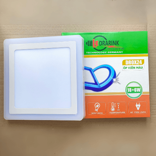 Ốp nổi vuông dương (18+6)w viền xanh