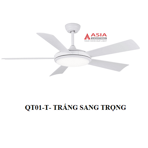 Quạt trần QT01 - T - sang trọng trắng