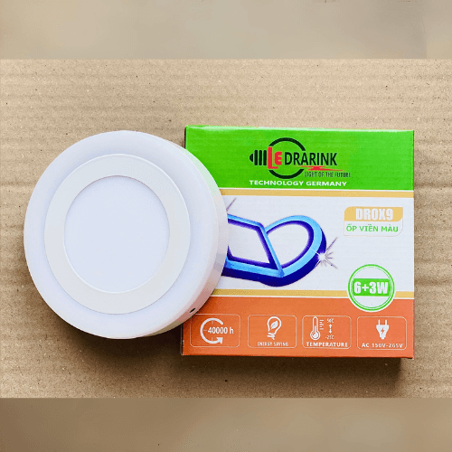 Ốp nổi tròn dương (6+3)w viền xanh
