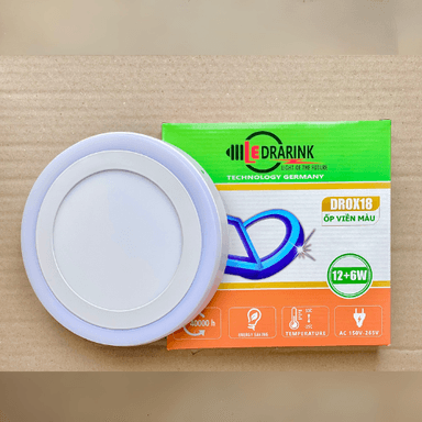 Ốp nổi tròn dương (12+6)w viền xanh